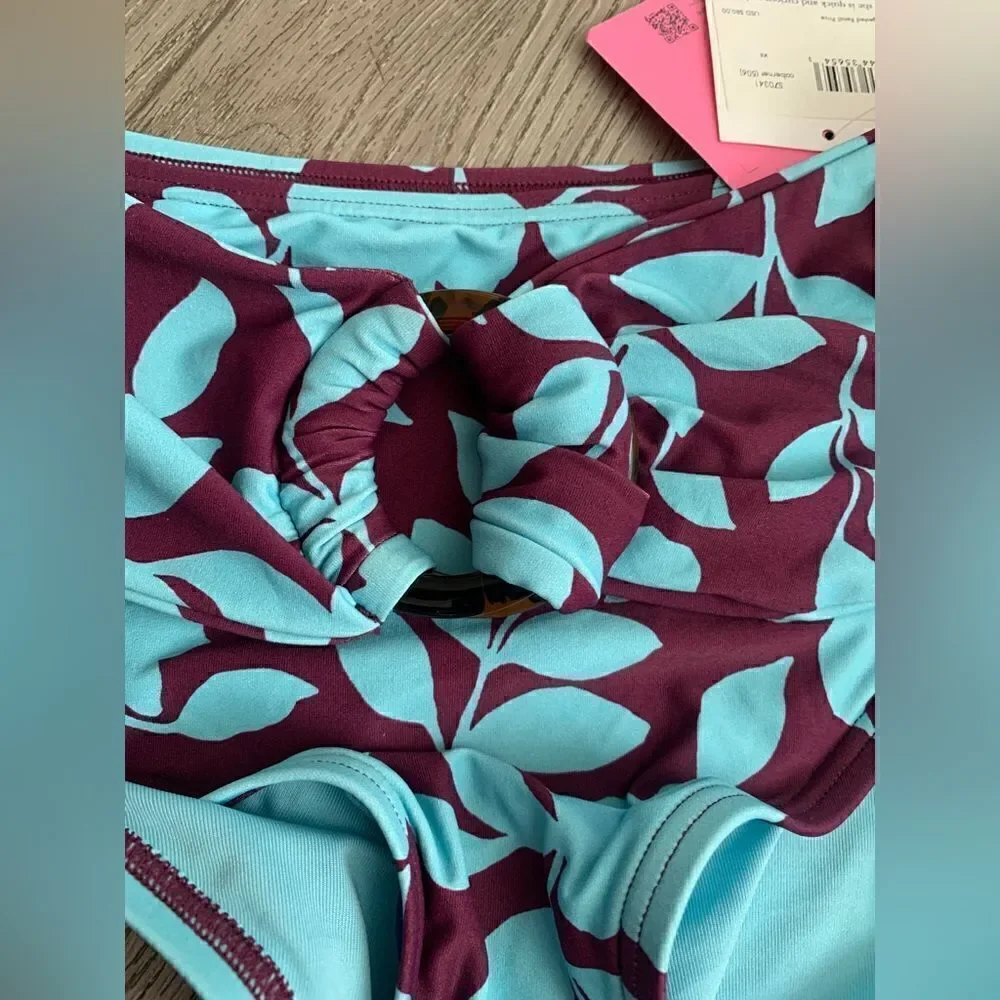 Kate spade women’s Cabernet bikini bottom very beautiful color and print
